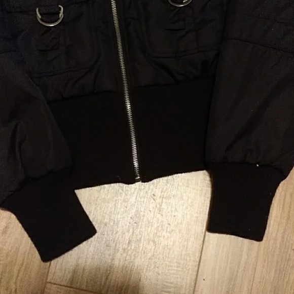 Womens Black Flight Jacket XS - Picture 3 of 4